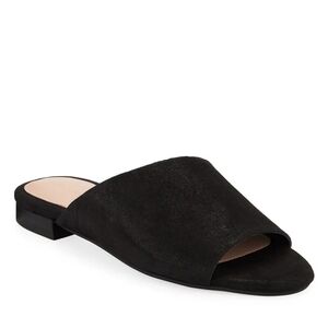 NEW Taryn Rose Vanessa Black Suede Slide Sandals